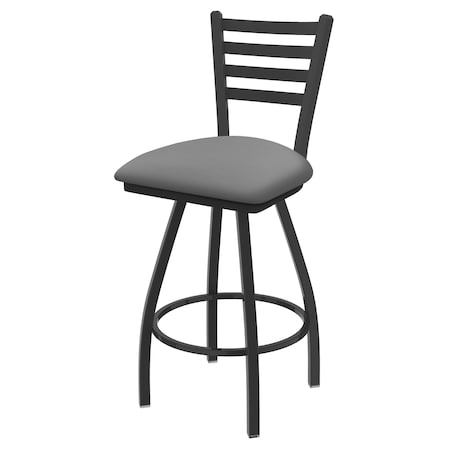 30 Swivel Bar Stool,Pewter Finish,Canter Grey Seat